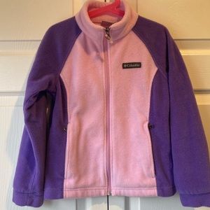 Girls Columbia fleece, size small. Pink & purple, EUC